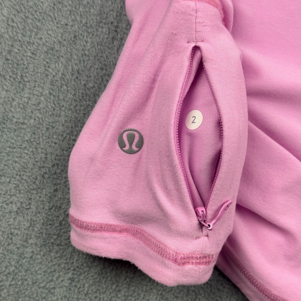 Lululemon Shirt Womens 2 Heathered Pink Pace Pusher Long Sleeve Athletic Yoga - Picture 10 of 13